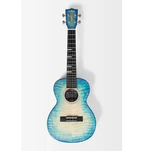 Kala All Solid Stained Blue Flamed Maple Waterfall Ukulele