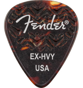 Fender 351 Shape Wavelength Celluloid Tortoise Shell Extra Heavy Guitar Pick - Pack of 6