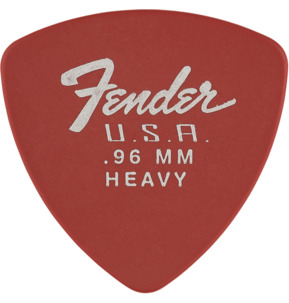Fender 346 Shape Dura-Tone Delrin Fiesta Red .96mm Heavy Guitar Pick - Pack of 12