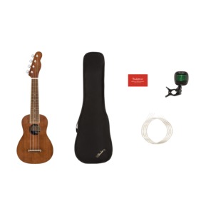 Fender Seaside Soprano Ukulele Pack, Natural With Case, Strings And Tuner