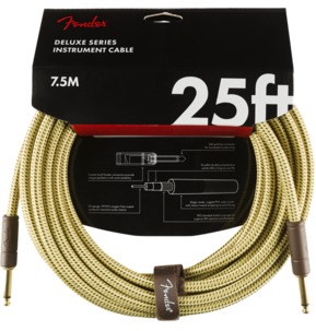 Fender Deluxe Series Instrument Cable, Straight/Straight, 25', Tweed