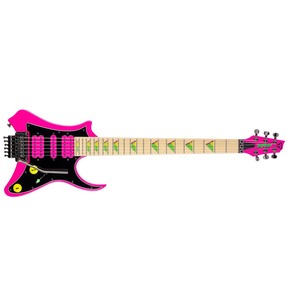 Traveler Guitar Vaibrant Deluxe V88X Hot Pink Travel Electric Guitar & Case