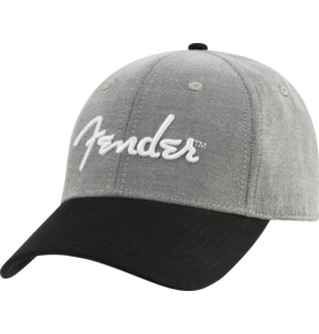 Fender Hipster Dad Hat, Grey & Black, One Size Fits Most