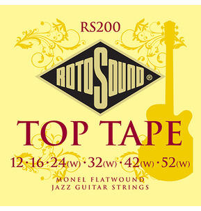 Rotosound RS200 Top Tape Monel Flatwound 12-52w Electric Guitar Strings