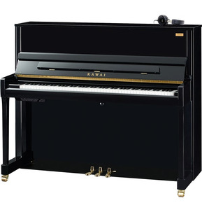 Kawai K300 Aures II Hybrid Upright Acoustic Piano - Polished Ebony 