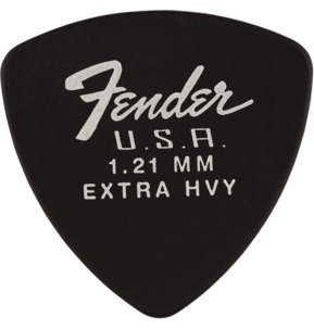 Fender 346 Shape Dura-Tone Delrin Black 1.21mm Extra Heavy Guitar Pick - Pack of 12