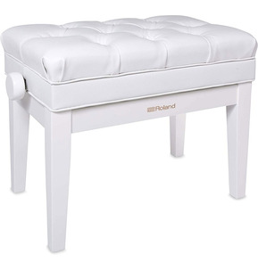 Roland RPB500 Polished White Adjustable Piano Stool with Button Top and Music Storage