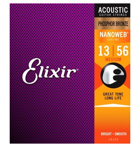 Elixir Acoustic Strings Phosphor Bronze NANOWEB 13-56 Medium 