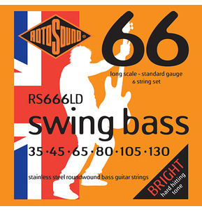 Rotosound RS666LD Swing Bass Long Scale 6 String Set 35-130 Bass Guitar Strings