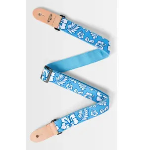 Kala Hibiscus Print Ukulele Strap- Blue
