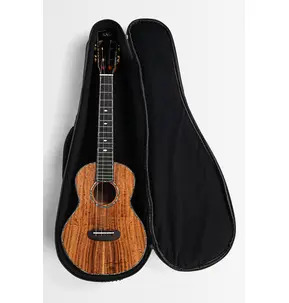 Kala Contour Deluxe All Solid Gloss Spruce Rosewood Ukulele with Cutaway and Bag