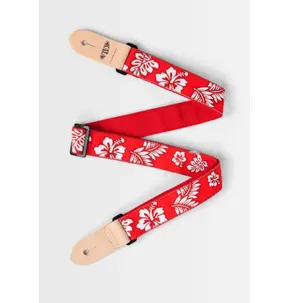 Kala Hibiscus Print Ukulele Strap - Red