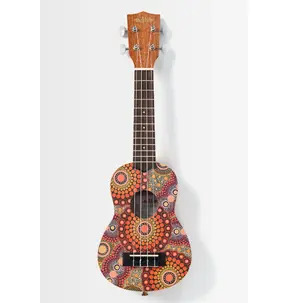  Kala Aboriginal Screen Print Designed Soprano, With Gig Bag