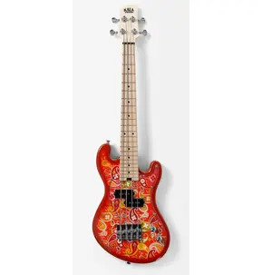 Kala Solid Body 4-String Orange Paisley Fretted U•BASS®