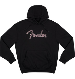 Fender Spaghetti Logo Wavy Checker Hoodie, Pink Checker XL Size