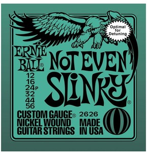 Ernie Ball Not Even Slinky Nickel Wound Electric Guitar Strings, 12-56 