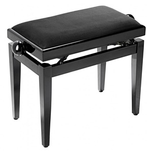Stagg PB40 Adjustable Piano Stool - Black Polyester With Black Top