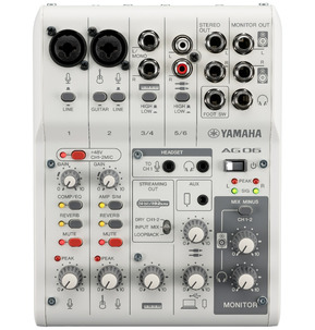 Yamaha AG06MK2 Live Streaming Mixer - White - B Stock