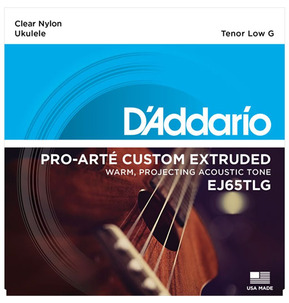 D'Addario EJ65TLG Pro-Arté Custom Extruded Nylon Ukulele Strings, Tenor Low-G