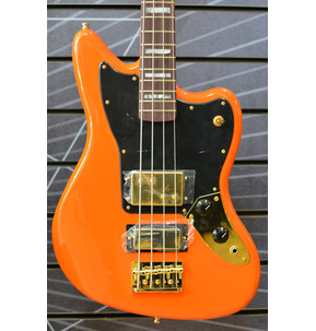 Fender Limited Edition Mike Kerr Jaguar Bass - Tiger Blood Orange - Incl Deluxe Gig Bag with Tiger Embroidery
