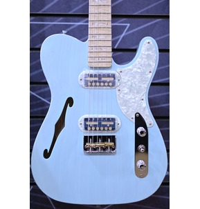 Fender Parallel Universe II Tele Mgico, Transparent Daphne Blue, Maple - Includes Deluxe Hardshell Case