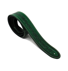 Leathergraft Embossed Guitar Strap, Green - Made In England