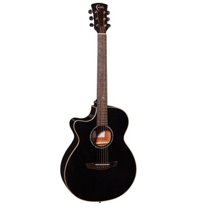 Faith Eclipse FECV Venus OM Black Left-Handed All Solid Electro Acoustic Guitar & Case