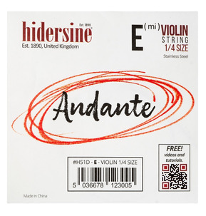 Hidersine Andante Violin String E 1/4