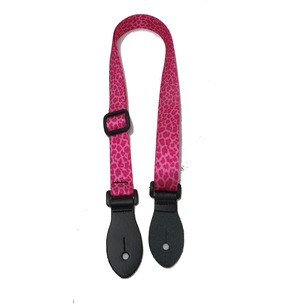 Leathergraft Webbing Adjustable Ukulele Strap, Pink Leopard - Made In England