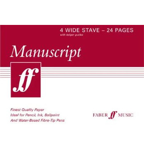 Faber Manuscript Book 4 Wide Stave - 24 Pages