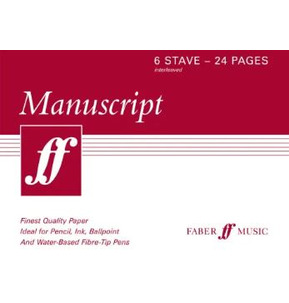 Faber Manuscript Book - 6 Stave - 24 Page Interleaved