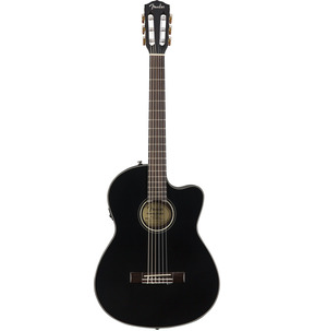 Fender Classic Design CN-140SCE Black Thinline Electro Nylon Guitar & Hardshell Case