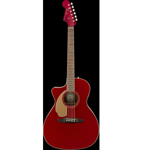 Fender California Newporter Player Candy Apple Red Left-Handed Electro Acoustic Guitar