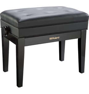 Roland RPB400 Polished Black Adjustable Piano Stool with Button Top and Music Storage
