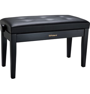 Roland RPB300 Duet Satin Black Adjustable Piano Stool with Button Top and Music Storage