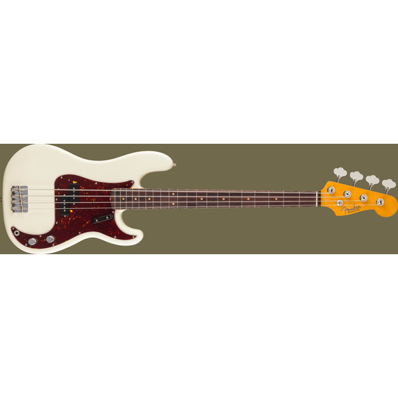 Fender American Vintage II 1960 Precision Bass Guitar Olympic White - Incl Vintage Style Brown Hard Case