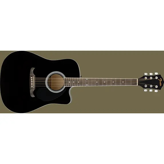 Fender FA-125CE Dreadnought Black Electro Acoustic Guitar 