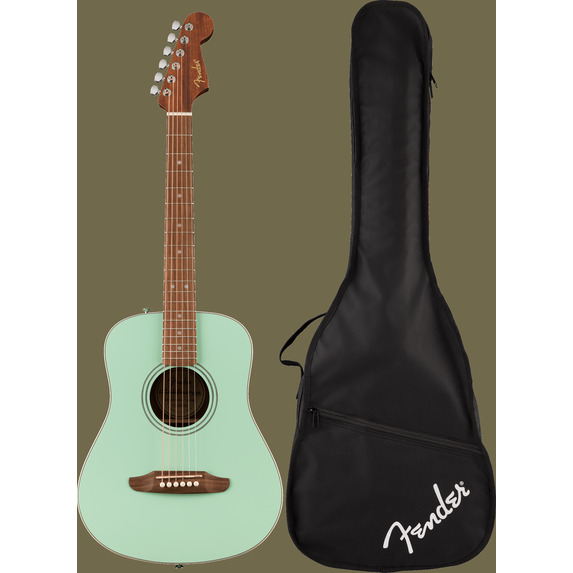 Fender California Mini Redondo Acoustic Guitar In Surf Green - Incl Gig bag,