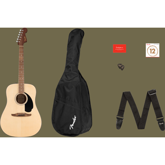 Fender California Redondo Acoustic Guitar Pack - Incl Gig bag, Strap, Picks and Extra Strings