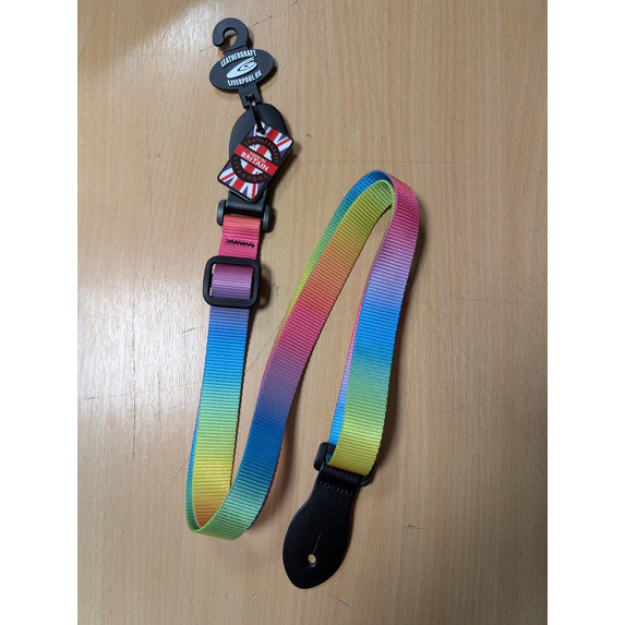 Leathergraft Webbing Adjustable Ukulele Strap, Rainbow - Made in England
