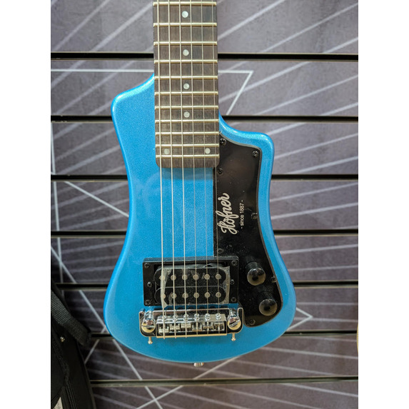 Hofner Shorty Blue Travel Electric Guitar - B Stock
