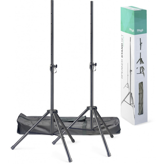 Q Series Steel Speaker Stand Pair with Folding Legs