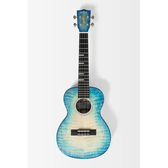 Kala All Solid Stained Blue Flamed Maple Waterfall Ukulele