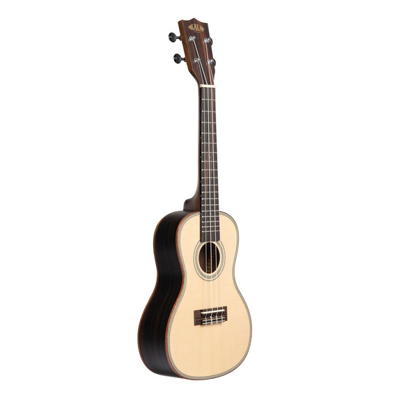 Kala KA-SSEBY-C Solid Spruce Top Striped Ebony Concert Ukulele - SALE