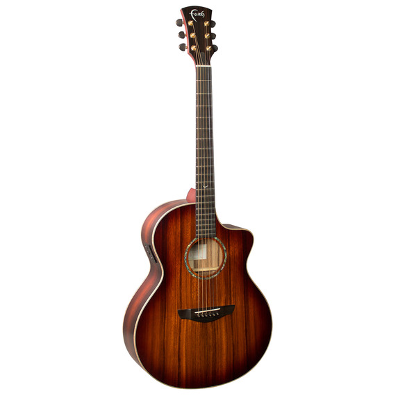 Faith Blood Moon Neptune Baby Jumbo Red Burst All Solid Electro Acoustic Guitar & Case