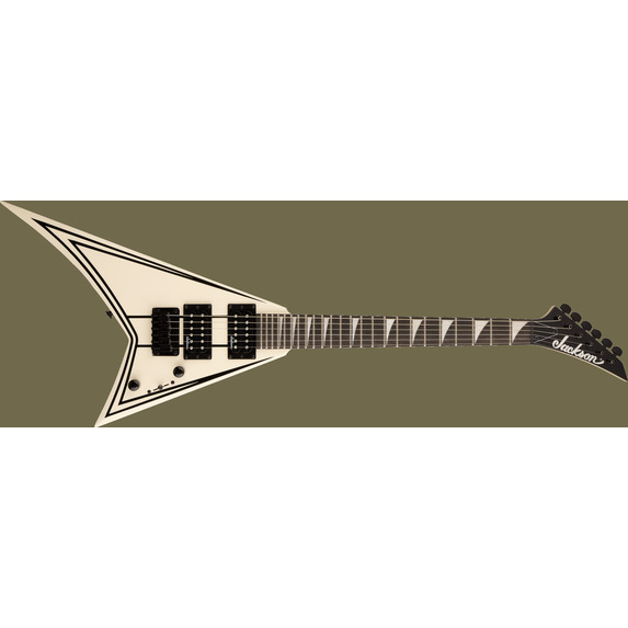 Jackson JS Series RR Minion JS1XM, Snow White w/Black Pin Stripes, Amaranth