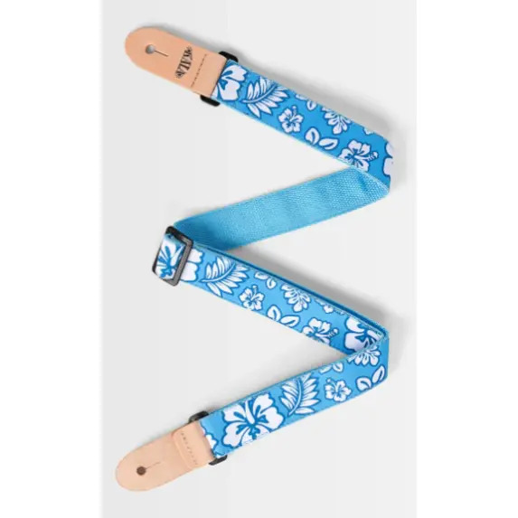 Kala Hibiscus Print Ukulele Strap- Blue