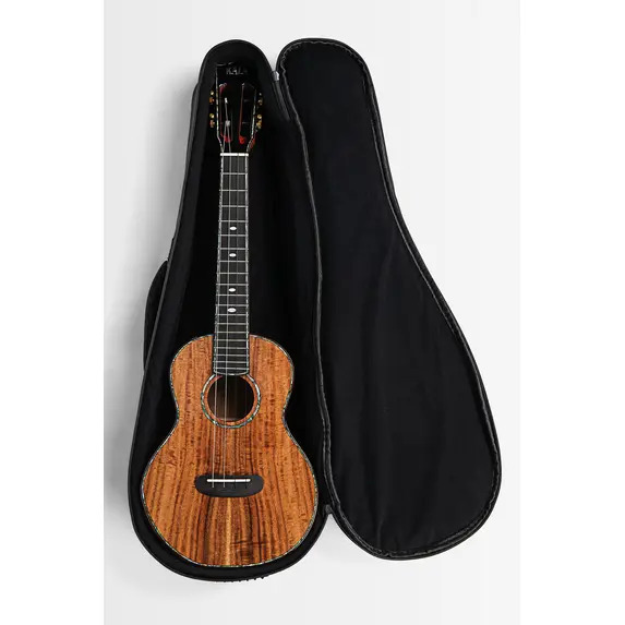 Kala Contour Deluxe All Solid Gloss Spruce Rosewood Ukulele with Cutaway and Bag