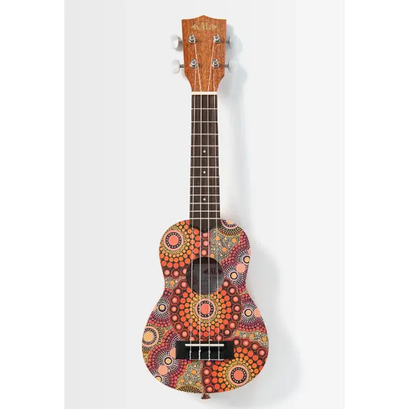  Kala Aboriginal Screen Print Designed Soprano, With Gig Bag
