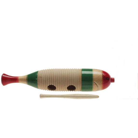 Stagg Guiro Wood Fish Tricolour Large 